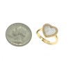 Adjustable Gift Her Gold Plated Invisible Setting Cubic Zirconia White Shell Point Ring Jewelry For Women