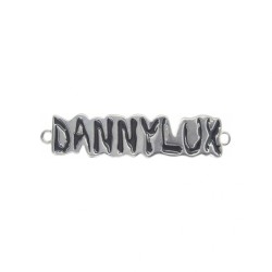 Approx 37x8.8mm Silver Plated Letter Black Enamel Connector For Women Jewelry Special Gift