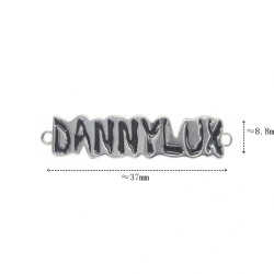 Approx 37x8.8mm Silver Plated Letter Black Enamel Connector For Women Jewelry Special Gift