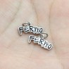 Approx 13.6x13.1mm Pendant Enamel Black Letter Silver Plated Charms Special Gift Jewelry For Women