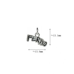 Approx 13.6x13.1mm Pendant Enamel Black Letter Silver Plated Charms Special Gift Jewelry For Women