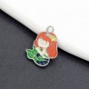 Approx 12.7x16.3mm Silver Plated Enamel Pendant Animal Mermaid Colors Charms Special Gift For Women Jewelry
