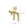 Enamel Alphabet Hebrew Chai Jewish Kabbalah Religious Jewelry Gold Plated Copper Metal Pendant