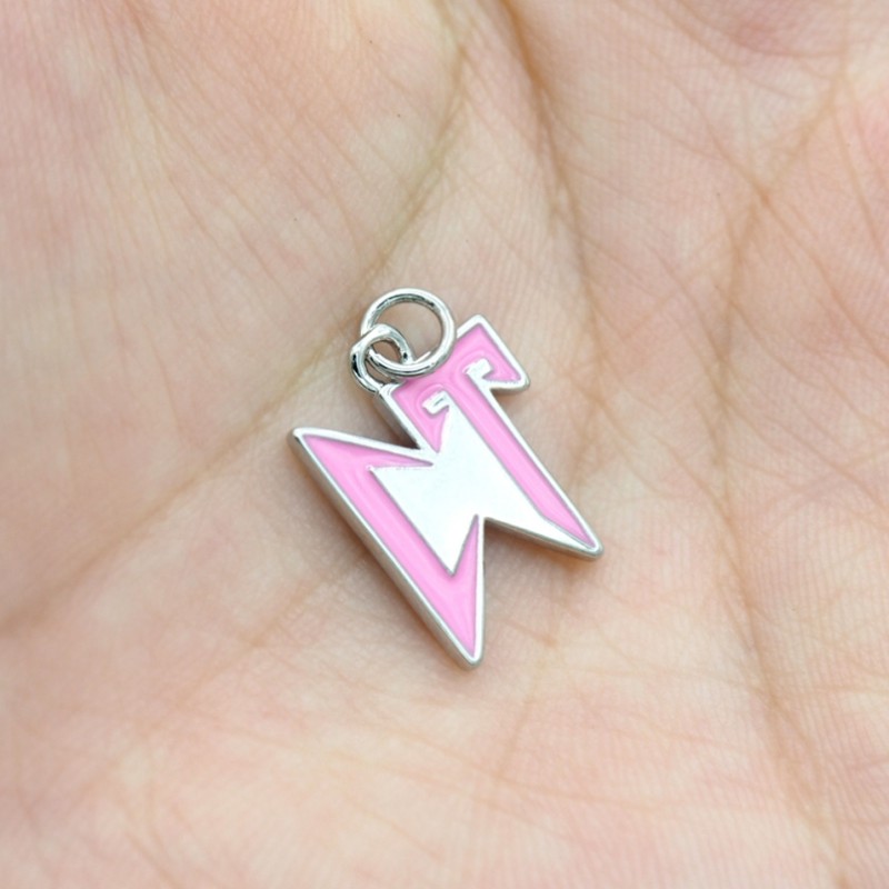 Approx 17x13mm Pendant Enamel Black Letter Silver Plated Charms Jewelry For Women Special Gift