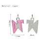 Approx 17x13mm Pendant Enamel Black Letter Silver Plated Charms Jewelry For Women Special Gift