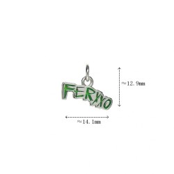 Approx 14.1x12.9mm Enamel Letter Silver Plated Pendant Black Charms Special Gift For Women Jewelry