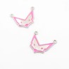 Approx 20.9x18.5mm Fox Letter Animal Silver Plated Pendant Pink Enamel Charms For Women Special Gift Jewelry