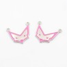 Approx 20.9x18.5mm Fox Letter Animal Silver Plated Pendant Pink Enamel Charms For Women Special Gift Jewelry