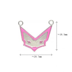 Approx 20.9x18.5mm Fox Letter Animal Silver Plated Pendant Pink Enamel Charms For Women Special Gift Jewelry