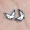 Approx 23.3x18.3mm Letter Animal Fox Pendant Black Enamel Silver Plated Charms Special Gift For Women Jewelry