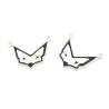 Approx 23.3x18.3mm Letter Animal Fox Pendant Black Enamel Silver Plated Charms Special Gift For Women Jewelry