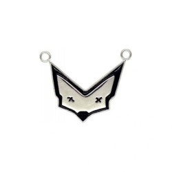 Approx 23.3x18.3mm Letter Animal Fox Pendant Black Enamel Silver Plated Charms Special Gift For Women Jewelry