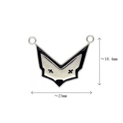 Approx 23.3x18.3mm Letter Animal Fox Pendant Black Enamel Silver Plated Charms Special Gift For Women Jewelry