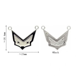 Approx 23.3x18.3mm Letter Animal Fox Pendant Black Enamel Silver Plated Charms Special Gift For Women Jewelry