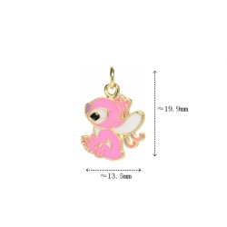 Approx 13.5x19.9mm Enamel Animal Gold Plated Mix Color Pendant Charms For Women Special Gift Jewelry