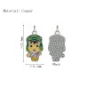 Approx 11.3x23.4mm Portrait Face Enamel Pendant Silver Plated Charms Special Gift Jewelry For Women
