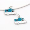 Approx 17x15mm Pendant Touring Car Enamel Silver Plated Charms For Women Jewelry Special Gift