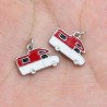 Approx 16.6x14.8mm Touring Car Enamel Silver Plated Pendant Charms For Women Jewelry Special Gift