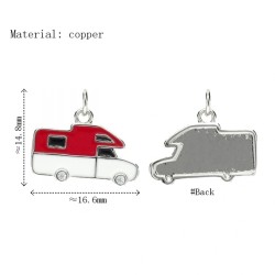 Approx 16.6x14.8mm Touring Car Enamel Silver Plated Pendant Charms For Women Jewelry Special Gift