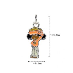 Approx 9.4x20.9mm Little Girl Enamel Pendant Silver Plated Charms Special Gift For Women Jewelry