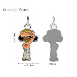 Approx 9.4x20.9mm Little Girl Enamel Pendant Silver Plated Charms Special Gift For Women Jewelry