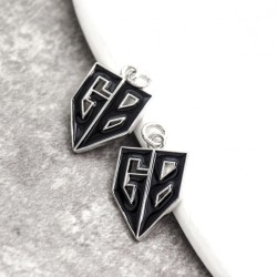 Approx 13.6x23.3mm Letter Silver Plated Enamel Pendant Charms For Women Special Gift Jewelry