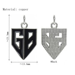 Approx 13.6x23.3mm Letter Silver Plated Enamel Pendant Charms For Women Special Gift Jewelry