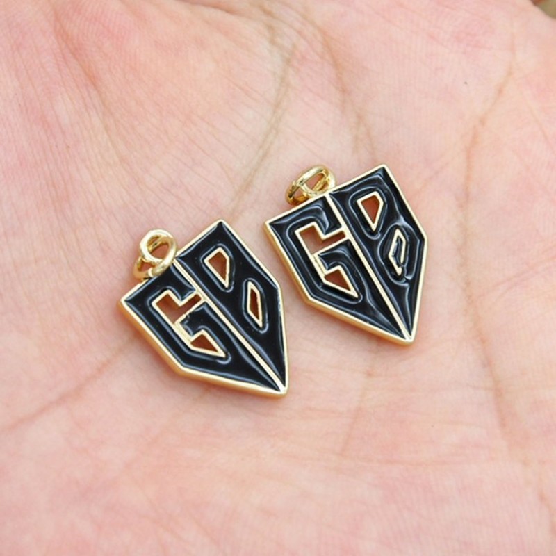 Approx 13.5x23.7mm Gold Plated Pendant Enamel Letter Charms Special Gift Jewelry For Women