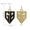 Approx 13.5x23.7mm Gold Plated Pendant Enamel Letter Charms Special Gift Jewelry For Women