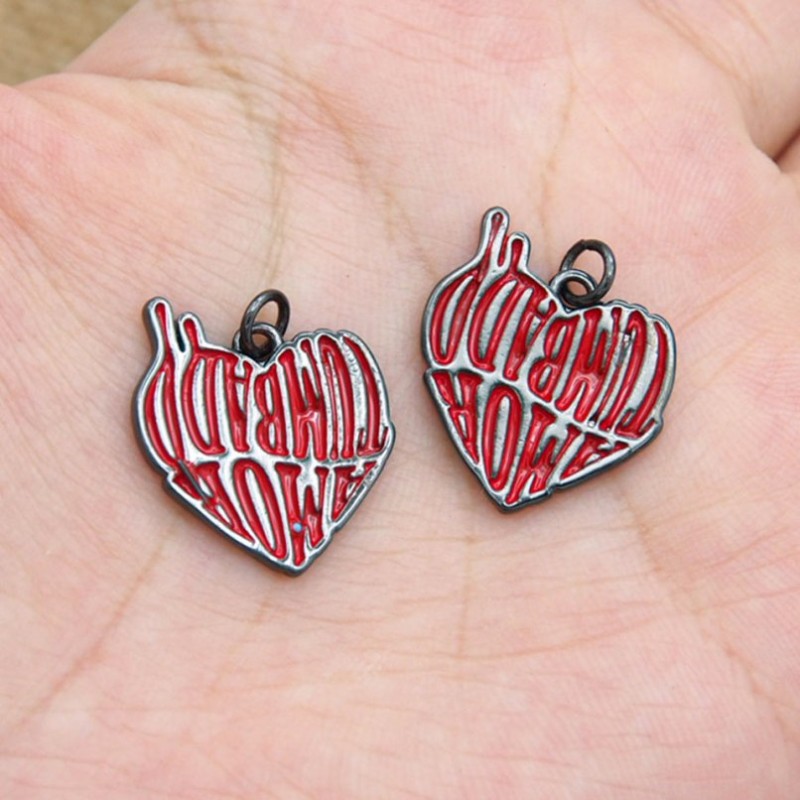 Approx 18.2x21mm Enamel Letter Point Gun Plated Pendant Black Her Charms Jewelry For Women Special Gift