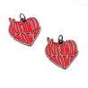Approx 18.2x21mm Enamel Letter Point Gun Plated Pendant Black Her Charms Jewelry For Women Special Gift