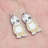 Approx 12.8x29.4mm Sloth Letter Silver Plated Black Enamel Pendant For Women Special Gift Jewelry