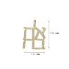 Alphabet Hebrew Chai Jewish Kabbalah Religious Jewelry Gold Plated Copper Metal Cubic Zirconia Pendant