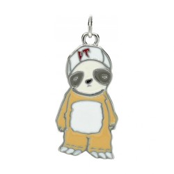 Approx 12.8x29.4mm Sloth Letter Silver Plated Black Enamel Pendant For Women Special Gift Jewelry
