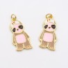 Approx 12.9x29.6mm Sloth Letter Black Gold Plated Enamel Pendant Jewelry Special Gift For Women