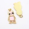 Approx 12.9x29.6mm Sloth Letter Black Gold Plated Enamel Pendant Jewelry Special Gift For Women