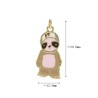 Approx 12.9x29.6mm Sloth Letter Black Gold Plated Enamel Pendant Jewelry Special Gift For Women