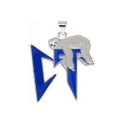 Approx 25.3x32.4mm Sloth Letter Silver Plated Enamel Blue Pendant Jewelry For Women Special Gift