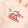 Approx 24.8x31.7mm Red Silver Plated Enamel Letter Pendant Special Gift Jewelry For Women