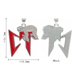 Approx 24.8x31.7mm Red Silver Plated Enamel Letter Pendant Special Gift Jewelry For Women