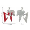 Approx 24.8x31.7mm Red Silver Plated Enamel Letter Pendant Special Gift Jewelry For Women