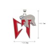 Approx 24.8x31.7mm Red Silver Plated Enamel Letter Pendant Special Gift Jewelry For Women