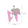 Approx 25.1x32.2mm Pink Letter Silver Plated Enamel Pendant Jewelry Special Gift For Women