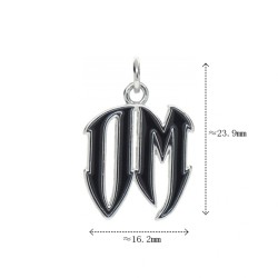 Approx 16.2x23.9mm Enamel Letter Silver Plated Pendant Charms For Women Special Gift Jewelry