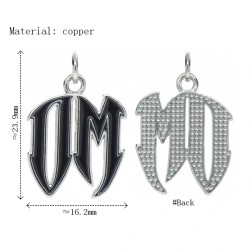 Approx 16.2x23.9mm Enamel Letter Silver Plated Pendant Charms For Women Special Gift Jewelry