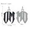 Approx 16.2x23.9mm Enamel Letter Silver Plated Pendant Charms For Women Special Gift Jewelry