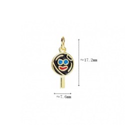 Approx 7.9x18mm Black Pendant Face Enamel Gold Plated Charms Special Gift Jewelry For Women