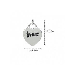 Approx 18x15mm Silver Plated Her Black Pendant Enamel Letter Point Charms Special Gift Jewelry For Women