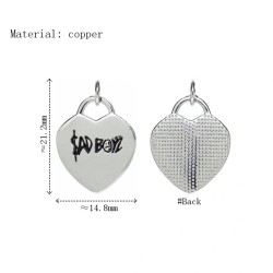 Approx 18x15mm Silver Plated Her Black Pendant Enamel Letter Point Charms Special Gift Jewelry For Women