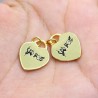 Approx 18x15mm Black Gold Plated Enamel Pendant Point Letter Her Charms Special Gift Jewelry For Women